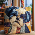 Patchwork Pup Portrait Quilted Tote 🐶🧵