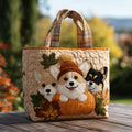 Autumn Pumpkin Corgi Quilted Tote 🐾🍁